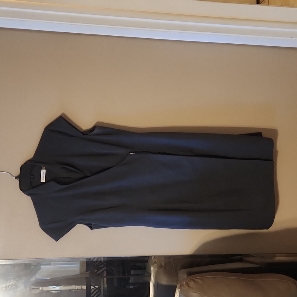 Calvin Klein Wrap Dress, Gray, Short Sleeve, 8